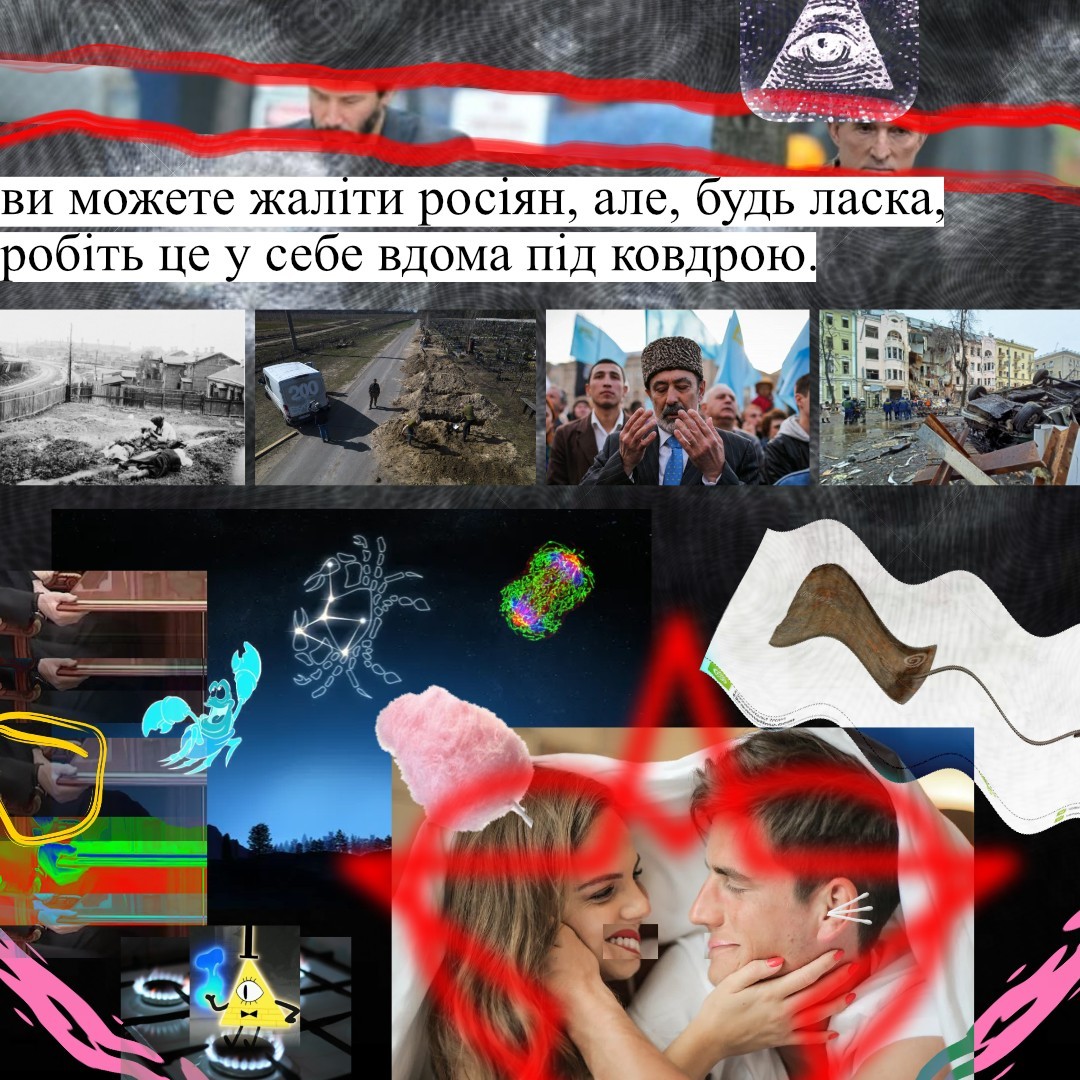 A collage of all the tragedies russia brought on Ukraine over the ages.